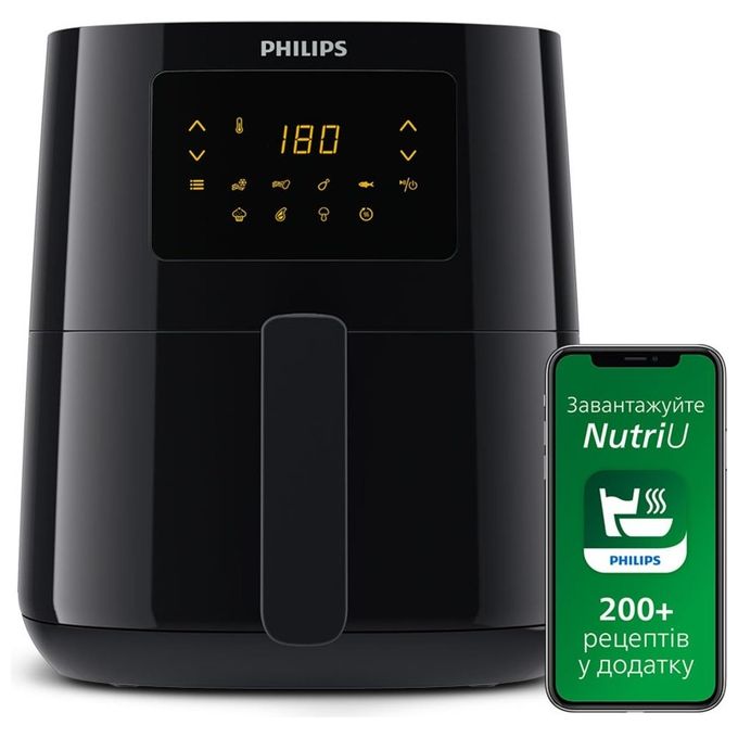 Philips HD9252-90 Serie 3000 Friggitrice ad Aria 4,1 Litri 1400W Tecnologia Rapid Air Nero