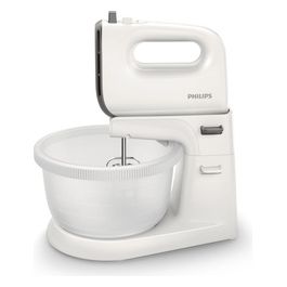 HR3745/00 Viva Collection Sbattitore Elettrico con Ciotola Traslucida Auto-Rotante e Ganci per Impasto 450W