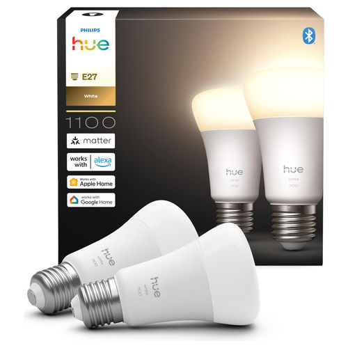 Hue lampadine smart led E27 8720169365797 luce bianca calda 2700K 1100 lumen dimmerabile confezione da 2 compatibile Alexa e Google