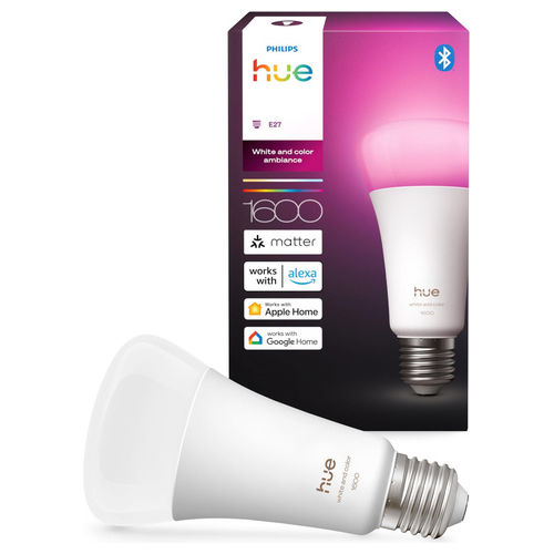 lampadina smart LED E27 929003853601 White and Color Ambiance A67 11,8 W 1600 lumen RGB e bianco variabile compatibile Alexa Google Apple Home