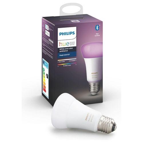 Philips Hue White and Color Ambiance Lampadina LED Singola Connessa, Attacco E27, 9 W, 1 Pezzo
