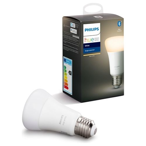 Philips Hue White, Lampadina LED Connessa, Attacco E27, Dimmerabile, Luce Bianca Calda, 1 Pezzo
