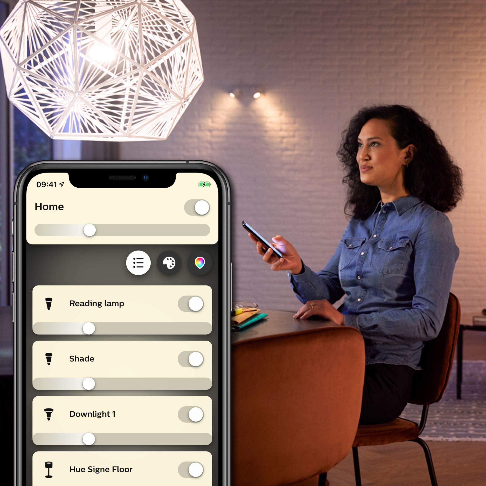 Philips Hue White Filament Lampadina A60 Connessa, Dimmerabile Attacco E27  9W 1 Pezzo