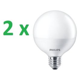 Philips Kit 2 lampadine LED  Globo 120W E27 2700K non dim luce calda