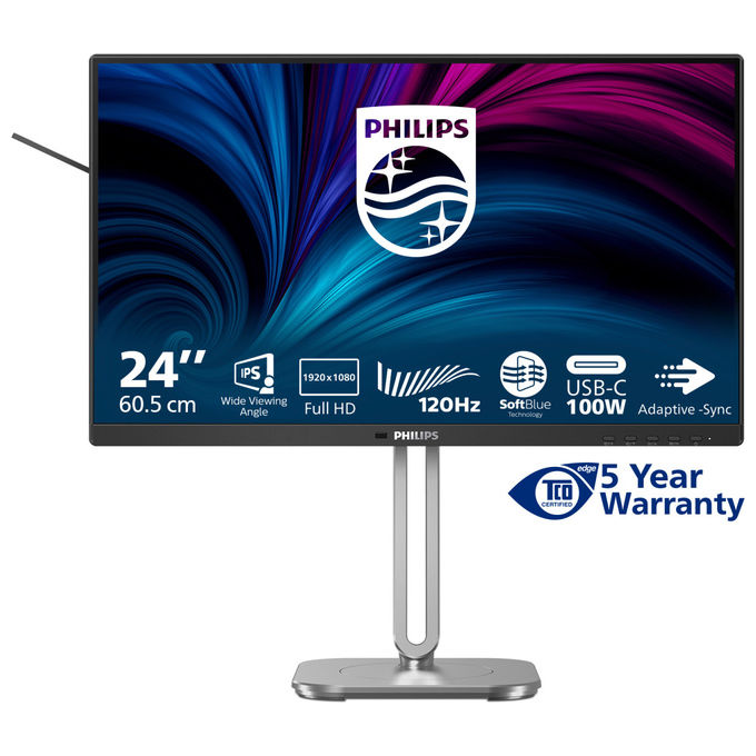 Philips Monitor 23.8'' Full HD LCD Grigio
