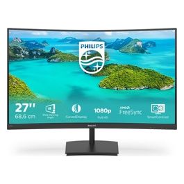 Monitor Curvo Gaming 271E1SCA , Adaptive Sync 75 Hz, VA LED 27'', 1920 x 1080 FHD, 4 ms, HDMI, VGA, Casse Integrate, Flicker Free, Low Blue Light, VESA, Nero