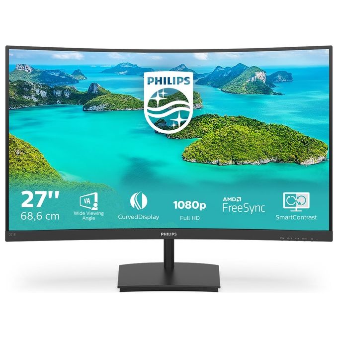 immagine di Philips E Line 271E1SCA/00 Monitor PC 27" Full HD VA 75 Hz (Nero - Blu)