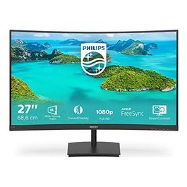 Monitor Curvo Gaming 271E1SCA , Adaptive Sync 75 Hz, VA LED 27'', 1920 x 1080 FHD, 4 ms, HDMI, VGA, Casse Integrate, Flicker Free, Low Blue Light, VESA, Nero