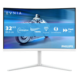 Philips, Monitor Gaming Curvo Evnia 5000 32M2C5501/00, 31.5" Quad HD, 1 ms, Bianco