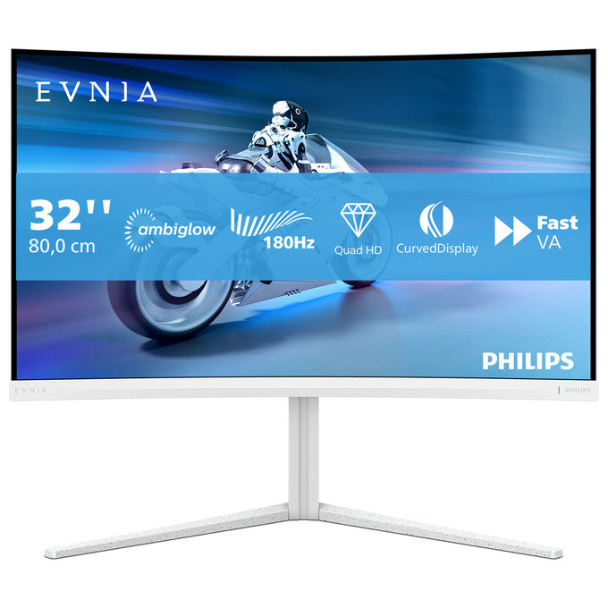 Philips Evnia 5000 32M2C5501/00 Monitor PC 31,5" Quad HD VA 180 Hz (Bianco)