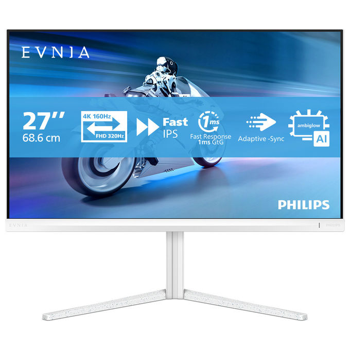 Philips Monitor Gaming Evnia 5000 27 Pollici 4K Ultra HD LCD Bianco