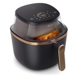 NA342/00 Friggitrice ad Aria Multifunzione Capacità 7.2 Litri Potenza 2000 Watt Controllo Touch colore Nero e Oro