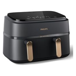 NA352/00 Friggitrice ad Aria Airfryer Capacità 9 Litri Potenza 2750 Watt con Doppio Cestello colore Antracite
