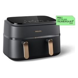 NA352/00 Friggitrice ad Aria Airfryer Capacità 9 Litri Potenza 2750 Watt con Doppio Cestello colore Antracite