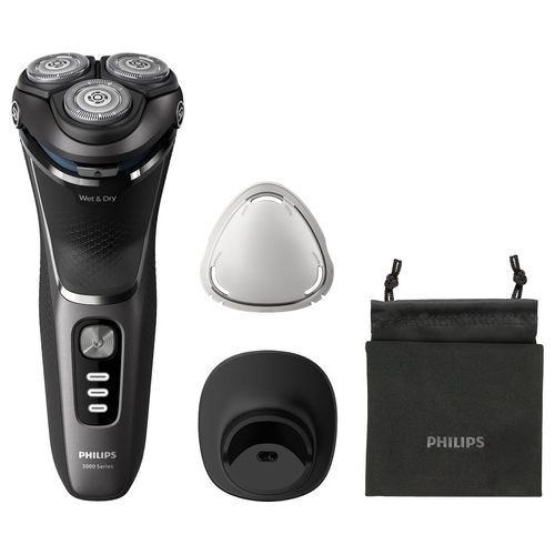 Philips Shaver 3000 Series S3343/13 Rasoio Barba Skinprotect Nero e Grigio