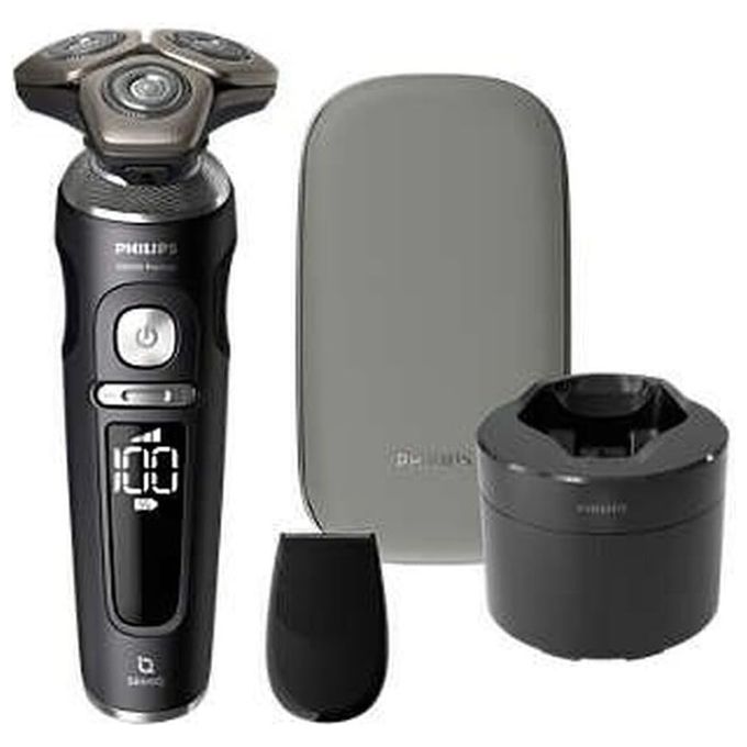 Philips SP9840-32 Rasoio Elettrico Wet e Dry Ricaricabile Autonomia 60 min colore Grigio Shaver S9000 Prestige