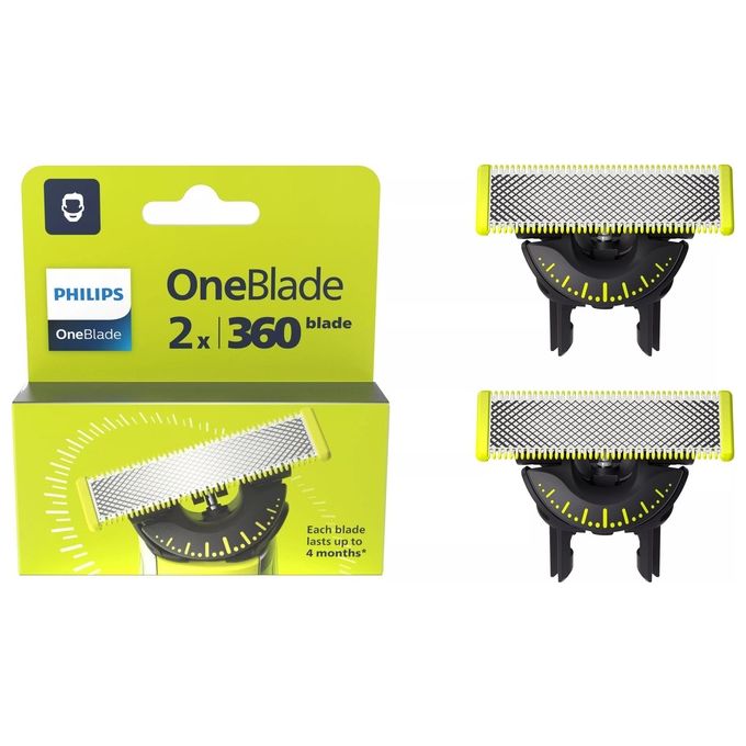 Philips Testina di Ricambio Rasoio Qp420 50 Oneblade 2 Lame 360 Blade