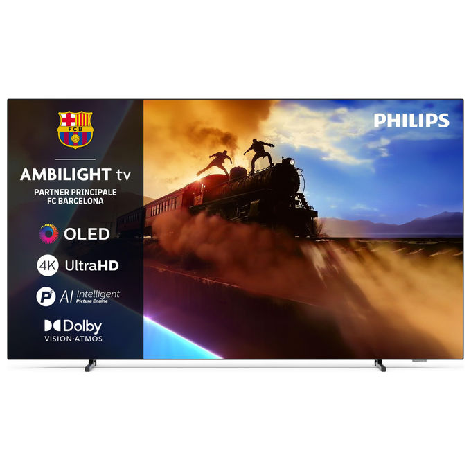 Philips 55OLED770-12 Ambilight Smart TV OLED 55'' 4K Ultra HD P5 AI Dolby Vision Dolby Atmos Titan OS colore Nero