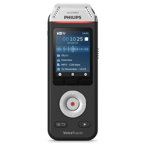 Philips Voice Tracer DDVT2810/00 Dittafono Flash Card Nero/Cromo