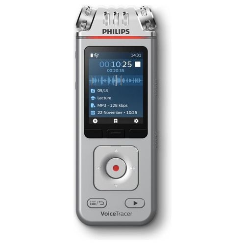 Philips Voice Tracer DVT4110/00 Dittafono Flash Card Cromo/Argento