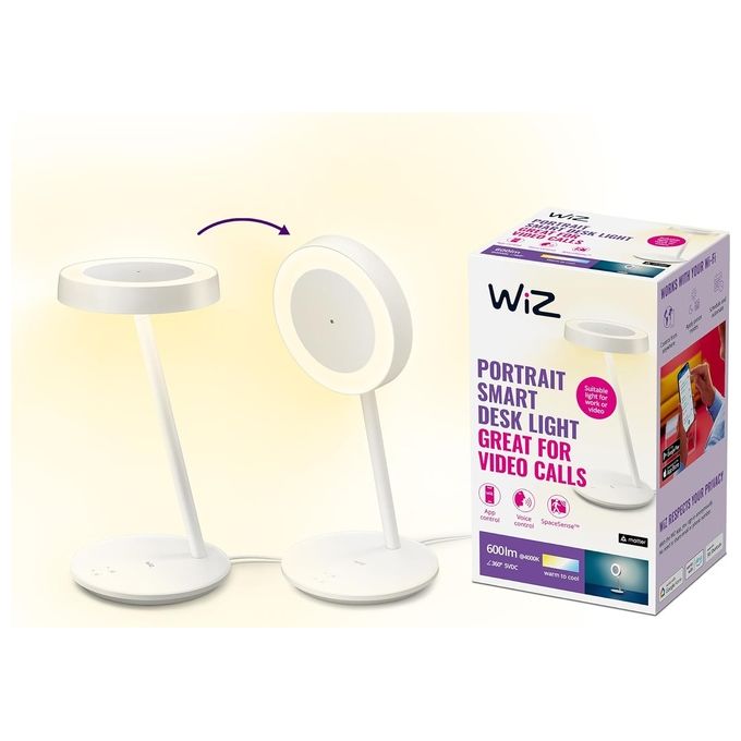 Philips WiZ Portrait Lampada da Tavolo Smart Tecnologia SpaceSense Controllo Vocale