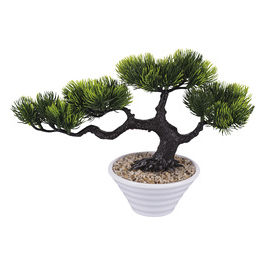 Piantina artificiale bonsai h. 23 cm, vaso in cemento, Garden