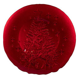 PIATTO CON ALBERO DI NATALE 34X2.5CM ROSSO
