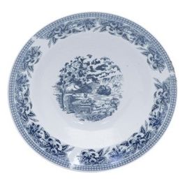 Piatto Fondo Old England Cm 21,5 in Porcellana Blu