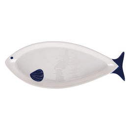 Piatto portata ovale in ceramica l. 31 cm, stile coastal, Paranza