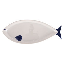 Piatto portata ovale in ceramica l. 37 cm, stile coastal, Paranza