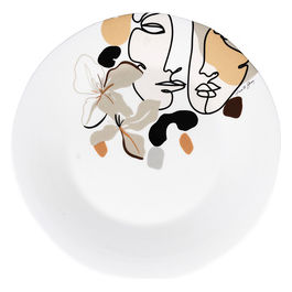 Piatto da portata tondo in ceramica Face to Grey