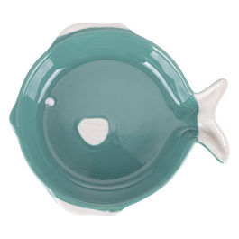 Piatto portata tondo in ceramica l. 20 cm, stile coastal, Paranza