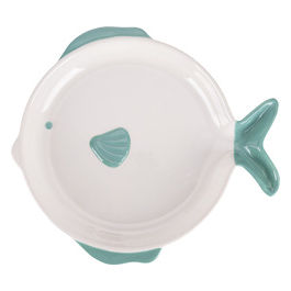 Piatto portata tondo in ceramica l. 30 cm, stile coastal, Paranza