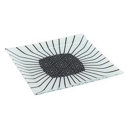 Piatto Quadro Decorazione Boho Chic 25X25Cm in Vetro