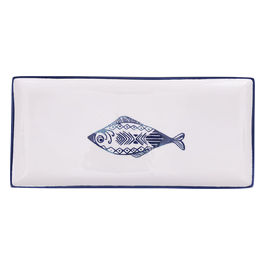 Piatto rettangolare in ceramica 36x16 cm, stile coastal, Bali Beach