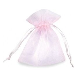 Confezione 20 Buste conLaccio 8.5x10cm Rosa Organza