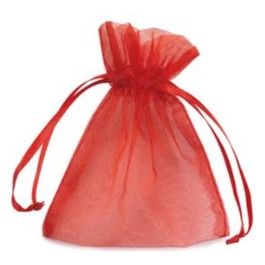 Confezione 20 Buste con Laccio 8.5x10cm Rosso Organza