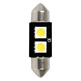 Pilot 12V Hyper-Led 6 - 2 SMD x 3 chips - (C5W) - 10x36 mm - SV8,5-8 - 1 pz - Scatola - Bianco - Doppia polarita'' - Resistenza incorporata