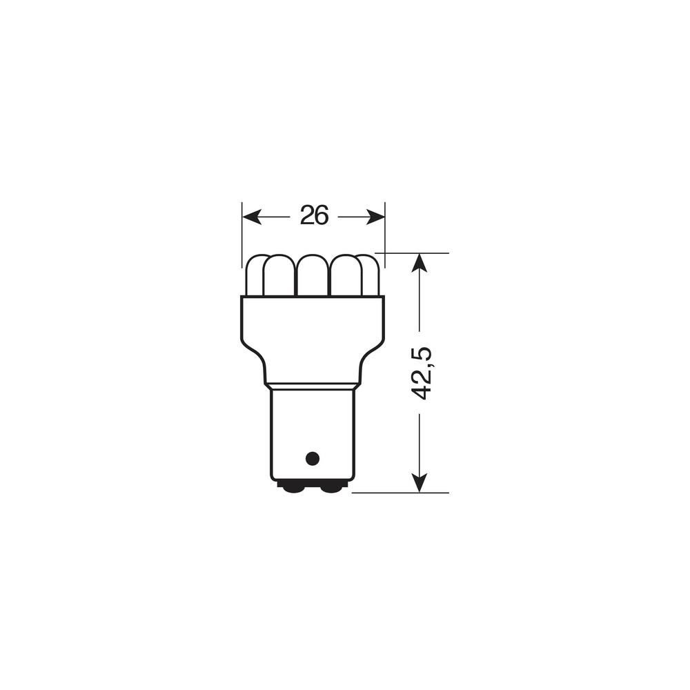 Pilot 12V Lampada Multi-Led 11 Led - (P21/5W) - BAY15d - 1