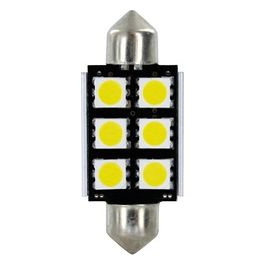 Pilot 24/30V Hyper-Led 18 - 6 SMD x 3 chips - 15x39 mm - SV8,5-8 - 2 pz - Scatola - Bianco - Doppia polarita''