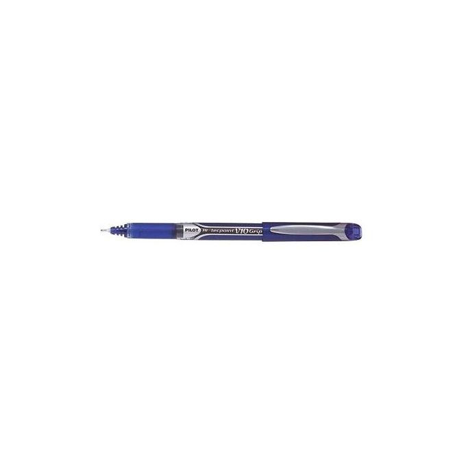 Pilot BXGPN-V10 Hi-Tecpoint V10 Grip Penna Roller ad Inchiostro Liquido Punta Ago 1 mm Tratto 0,6 mm Confezione 12 pezzi colore Blu