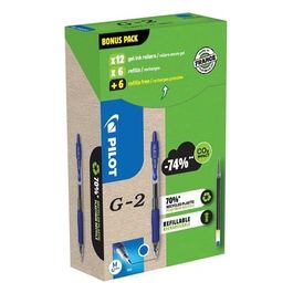 Confezione 12 Penne a Sfera con 12 Refill G-2 Blu