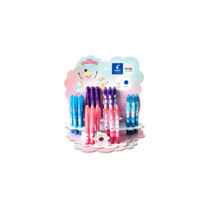 Pilot espositore 48 penne cancellabili Frixion Ball e Frixion Clicker, Sweet Paradise Limited Edition, inchiostro blu, punta 0,7 mm