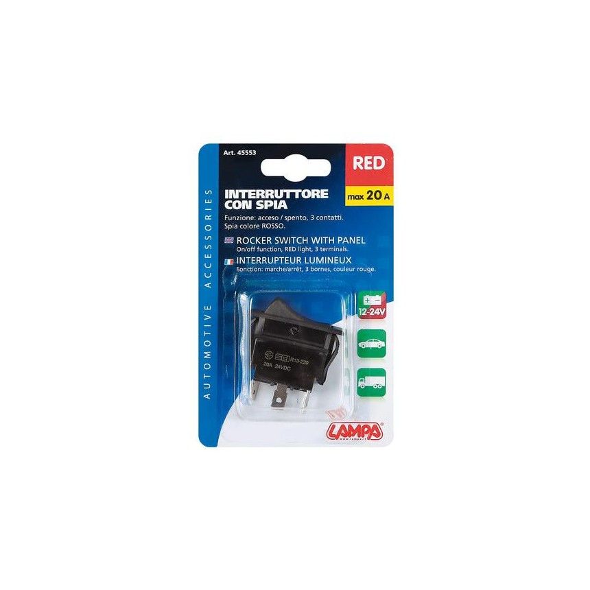 INTERRUTTORE CON SPIA - 12V - 20A [INTERRUTTORE CON SPIA - 12V