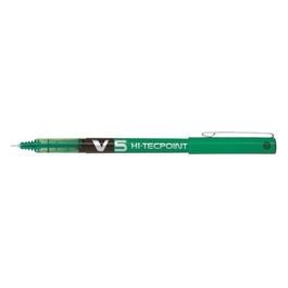 Set di 5 Penne Roller Hi-tecpoint V5 Inchiostro Liquido Fine Verde