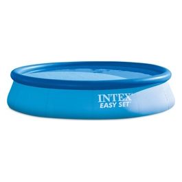 Intex 26166NP Piscina Fuori Terra Easy Set Rotonda; Pompa Filtro 3785 L/h Scaletta; Telo Base e Copertura 12430 L PVC Azzurro 457x107 cm 457 x 107 cm Con Pompa Filtro