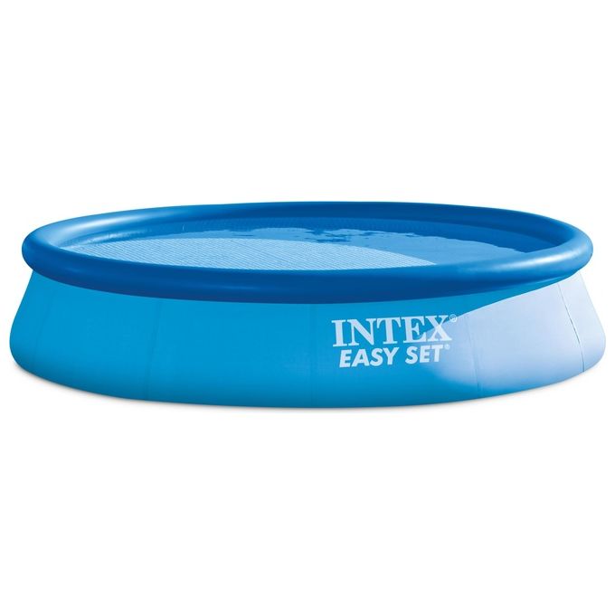 Intex 26166NP Piscina Fuori Terra Easy Set Rotonda; Pompa Filtro 3785 L/h Scaletta; Telo Base e Copertura 12430 L PVC Azzurro 457x107 cm 457 x 107 cm Con Pompa Filtro