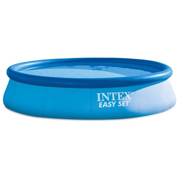 Image of Intex 26166NP Piscina Fuori Terra Easy Set Rotonda; Pompa Filtro 3785 L-h Scaletta; Telo Base e Copertura 12430 L PVC Azzurro 457x107 cm 457 x 107 cm Con Pompa Filtro