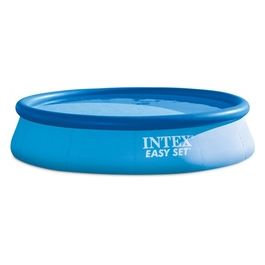 26168NP Piscina Fuori Terra Easy Set Rotonda; Pompa Filtro 3785 L/h Scaletta Telo Base e Copertura 14141 L PVC Azzurro 457x122 cm 457X122 cm Con Pompa Filtro