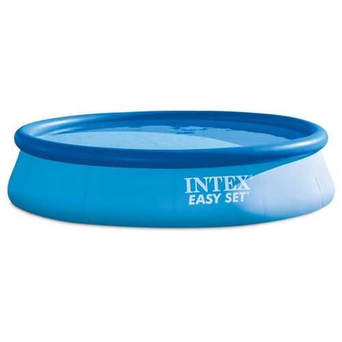 26168NP Piscina Fuori Terra Easy Set Rotonda; Pompa Filtro 3785 L/h Scaletta Telo Base e Copertura 14141 L PVC Azzurro 457x122 cm 457X122 cm Con Pompa Filtro